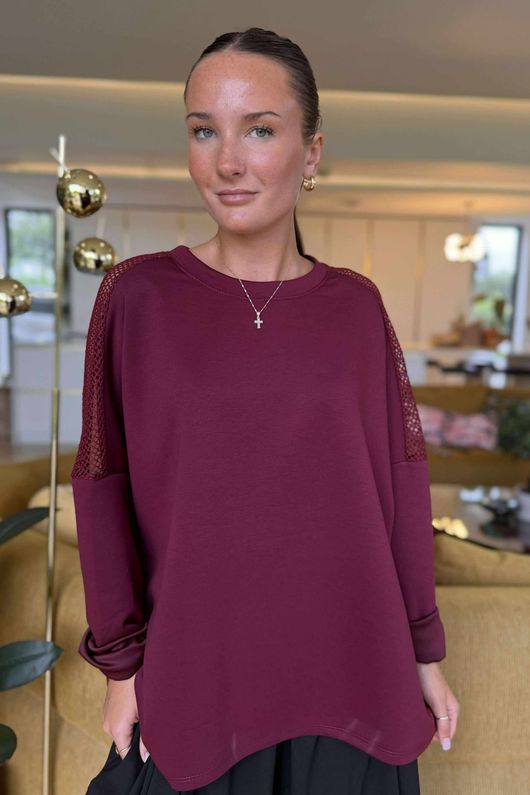 Made in Italy Tovi Mesh Panel Top Bordeaux /21 =